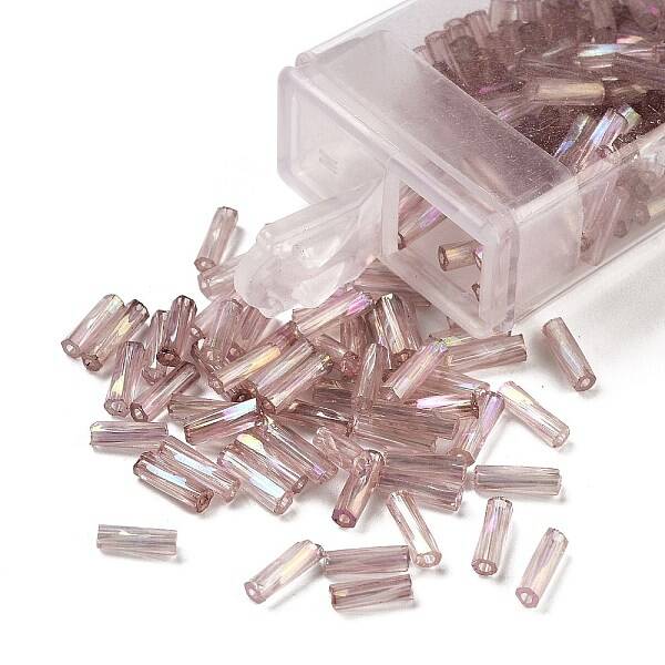 10G Ceylon Glass Twist Bugle Beads