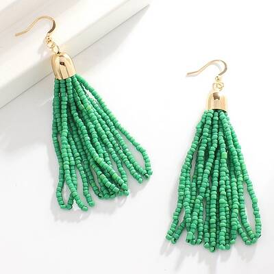 Boho Seed Bead Tassel Earrings