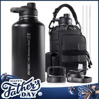 FathersDayGift-OneTigris 64oz Stainless Steel Water Bottle – Insulated Mug with Handle & Pouch, Outdoor Drinkware, Hot/Cold...