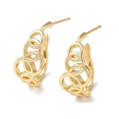 Brass Ring Stud Earrings