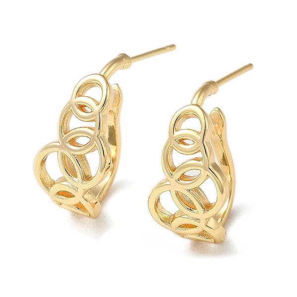 Brass Ring Stud Earrings