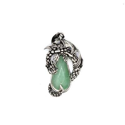 Natural Green Aventurine Brass Pendants