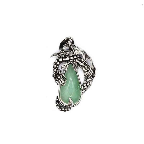Natural Green Aventurine Brass Pendants