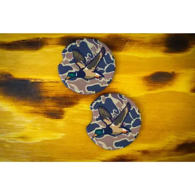 Mallard - car coasters old school camo