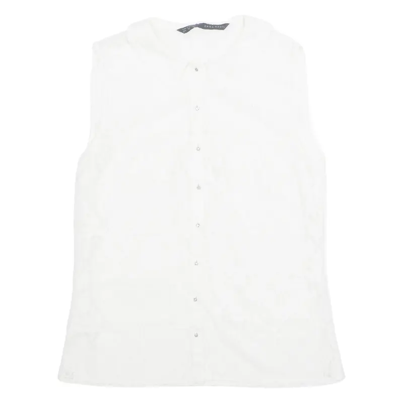 ZARA Womens Vest White Sleeveless XS
