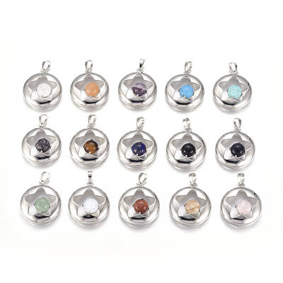Natural & Synthetic Mixed Gemstone Pendants