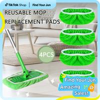 4/ 8 Washable Microfiber Mop Pads - Durable, Easy to Install, Reusable, Machine Washable - Perfect for Wet or Dry Mop Floor C...