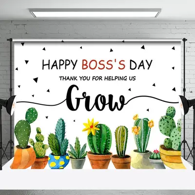 Thank You For Helping Us Grow Bosss Day Backdrop
