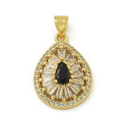 Rack Plating Brass Pave Cubic Zirconia Pendants