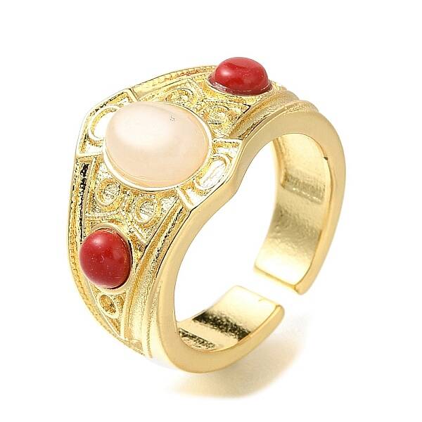 Rack Plating Brass Open Cuff Rings for Women