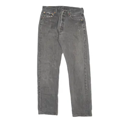 LEVI'S 501 Jeans Distressed Grey Denim Regular Straight Mens W32 L32