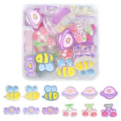 24Pcs 12 Style Transparent Acrylic Beads