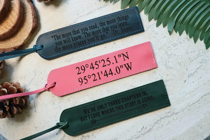 Leather Bookmark Personalized , Real Leather, Same Day Shipping, Free Shipping US