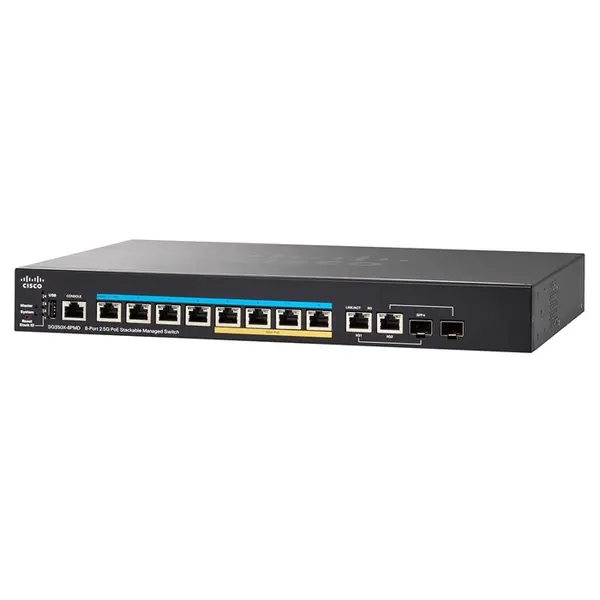 Cisco SG350X-8PMD-K9-NA | Small Business PoE+ 8 x Ports 2.5GBase-T + 2 x SFP+ Layer 3 Managed Stackable Gigabit Ethernet Swit...