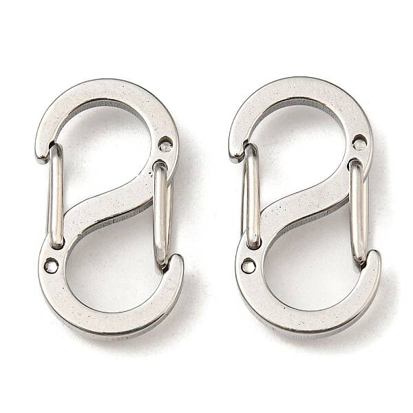 Non-Tarnish 304 Stainless Steel Double Gated Carabiner S-Hook Clasps