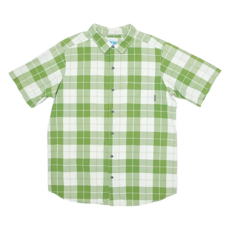COLUMBIA Mens Shirt Green Check XL