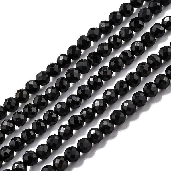 Natural Black Tourmaline Beads Strands