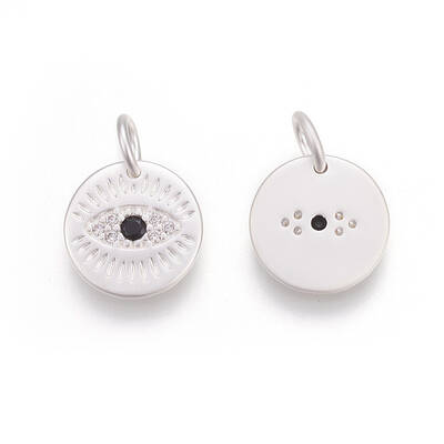 Brass Micro Pave Cubic Zirconia Charms