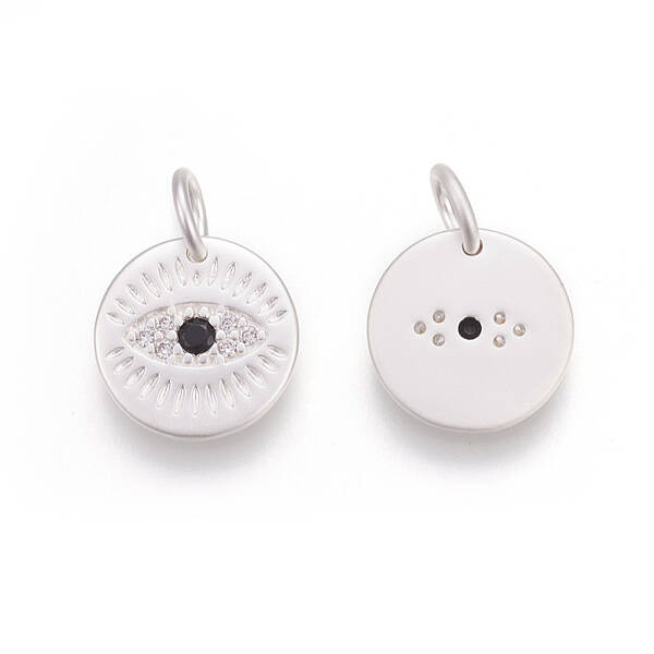 Brass Micro Pave Cubic Zirconia Charms