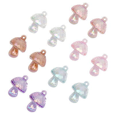 12pcs 6 colors Bubble Style Transparent Acrylic Pendants