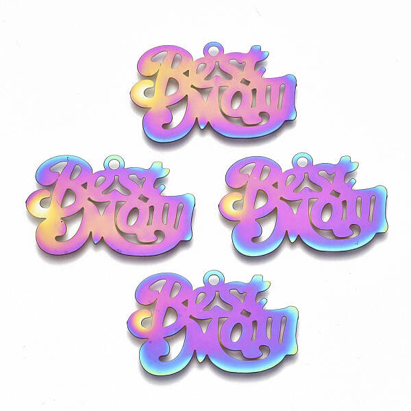Mother's Day Ion Plating(IP) 201 Stainless Steel Pendants