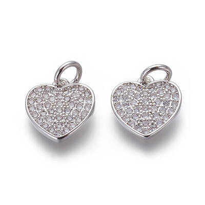 Brass Micro Pave Cubic Zirconia Charms