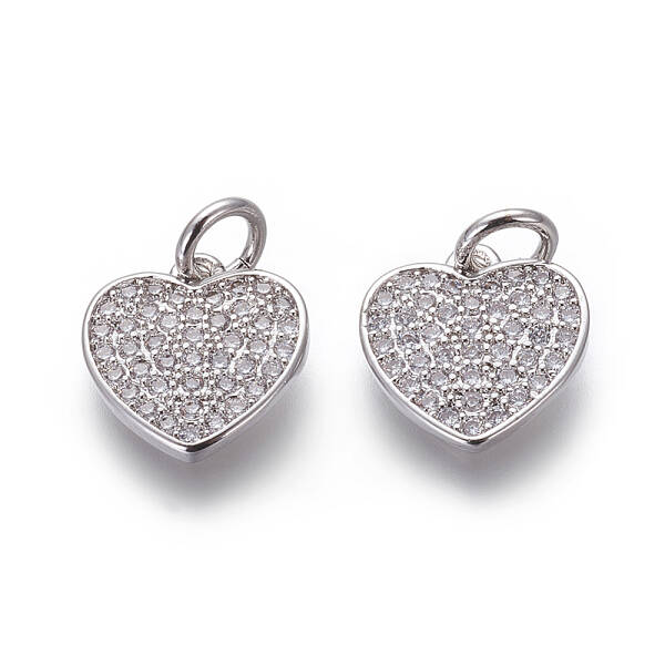 Brass Micro Pave Cubic Zirconia Charms