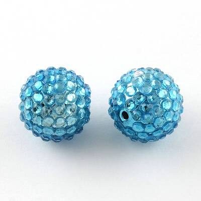 Transparent Resin Rhinestone Graduated Beads