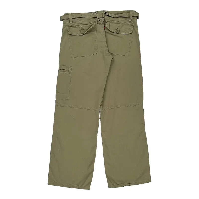 Low Rise Levis Cargo Trousers - 32? Waist Khaki Cotton