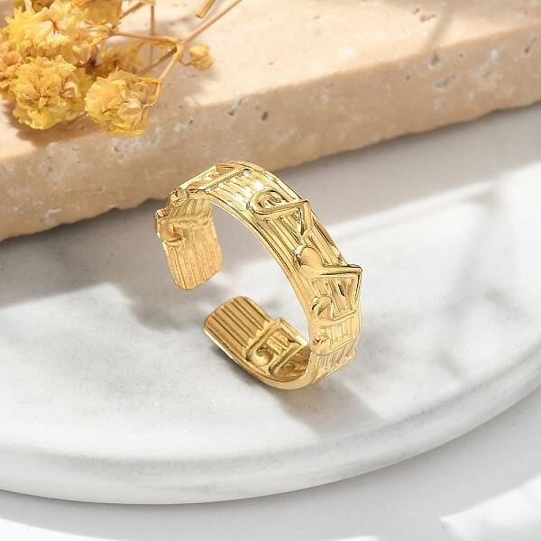 304 Stainless Steel Open Cuff Rings for Women