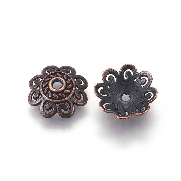 Tibetan Style Alloy Bead Caps