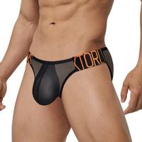 Men Transparent Underwear Ice Silk Brief Thin Quick Dry Low Wasit Elastic Wide Waistband High Fork Breathable Underpants