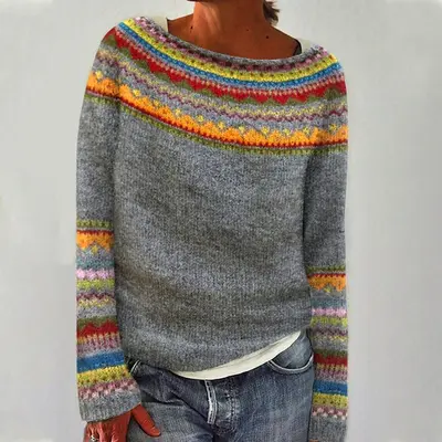 Charlotte - Retro Scandinavian Knitted Sweater