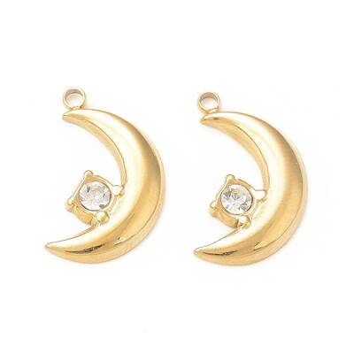 304 Stainless Steel Rhinestone Pendants