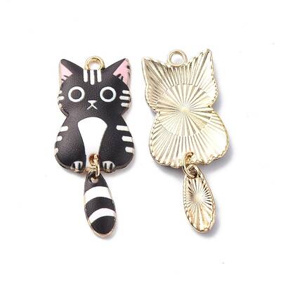 Light Gold Rack Plating Alloy Enamel Pendants