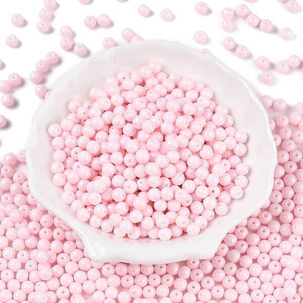 Opaque Baking Painted Glass Beads