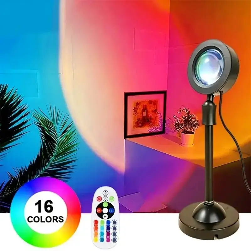 LGBTQ USB Powered Sunset Lamp Projector for Summer Gift, Summer Photography Supplies, Ambient Light for Bedroom Photography P...