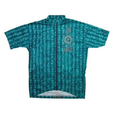 ODLO Full Zip Mens Jersey Blue Button Neck M