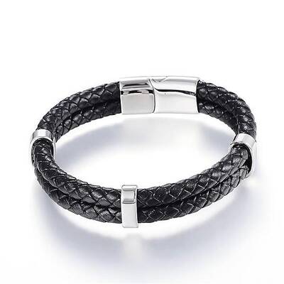 Braided Leather Cord Mkulti-strand Bracelets