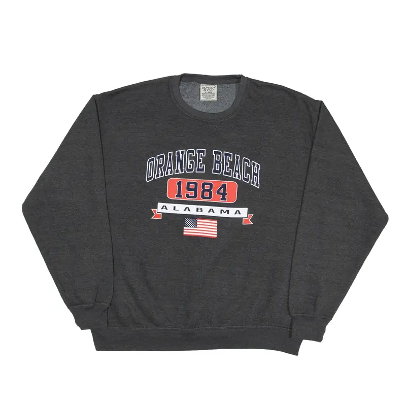 PACIFIC & CO Orange Beach Alabama USA Sweatshirt Grey Mens XL