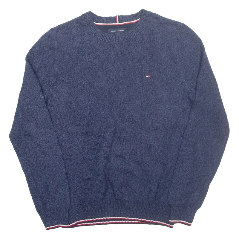 TOMMY HILFIGER Mens Jumper Blue Tight Knit M