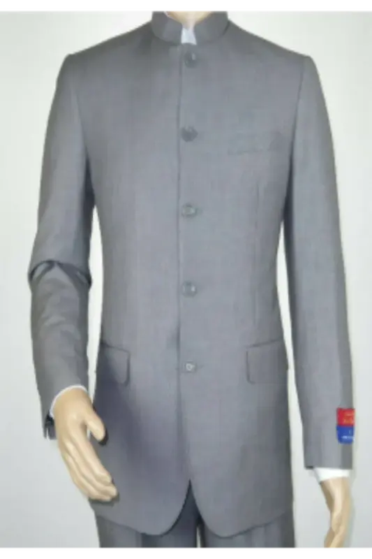 Collar Apollo King Men's 5 Button Mandarin Collar Nehru 2 Piece Suit