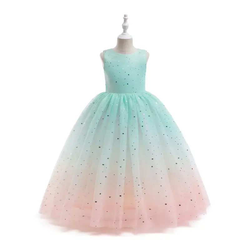 GetWish Flower Girl Dress Wedding Luxury Floral Sleeveless Pageant Birthday Fashion Cute Teenage Sparkle New Design Girls Dre...