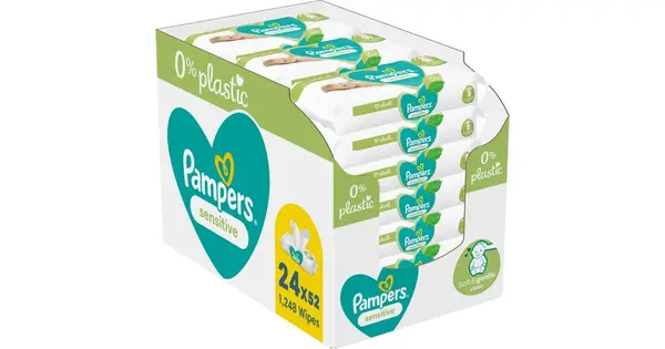 Pampers Sensitive Plastic Free Baby Wet Wipes for Sensitive Skin 24x52 Pieces