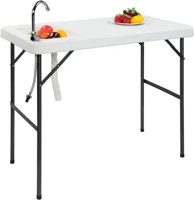 Fish Cleaning Table, Portable Folding Camping Table, 45\