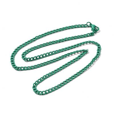 Spray Painted 201 Stainless Steel Curb Chain Necklaces
