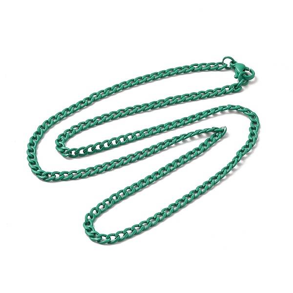 Spray Painted 201 Stainless Steel Curb Chain Necklaces