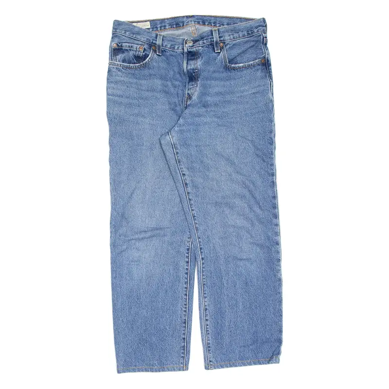 LEVI'S 501 BIG E Jeans Womens Blue Regular Straight Stone Wash W28 L25