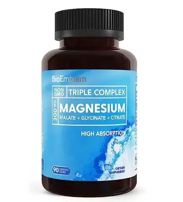 【BioEmblem】Nutrition Triple Magnesium Complex | for Muscles, Nerves, & Energy | High Absorption | 90 Capsules Supplement...