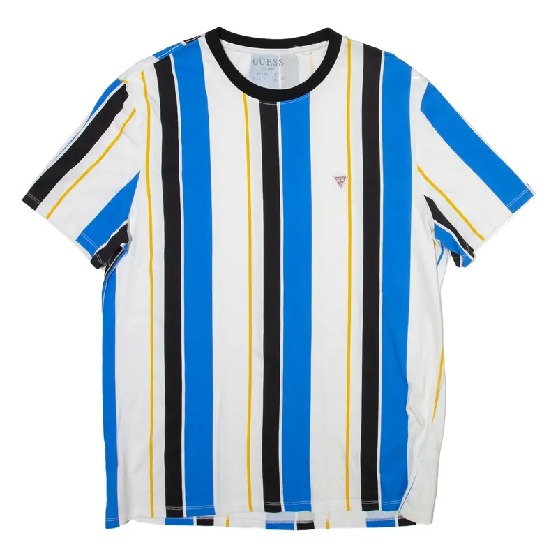 GUESS Striped Mens T-Shirt White XL
